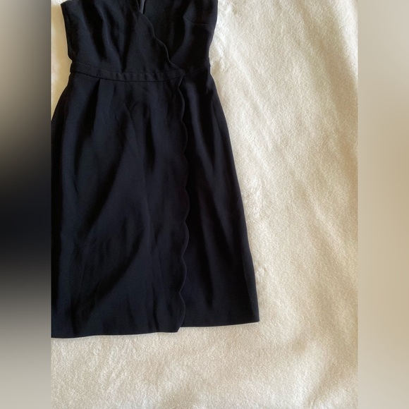 J. Crew fully lined wrap style dress with scalloped trim | Hidden back zip | 00 - Picture 4 of 5